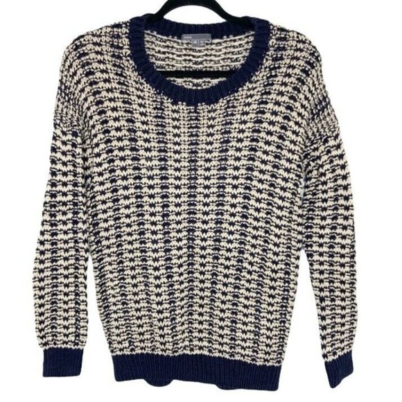 VINCE MERCERIZED TEXTURE COTTON WOMEN SWEATER SIZE XS Coastal & Neutral  - Picture 1 of 5